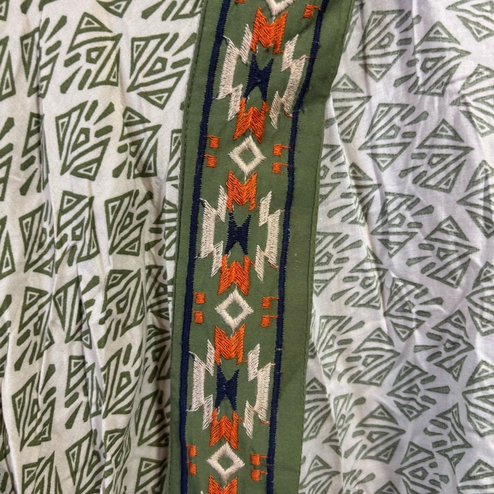 Flying Tomato Kimono Olive Orange Aztec S/M - Picture 4 of 6